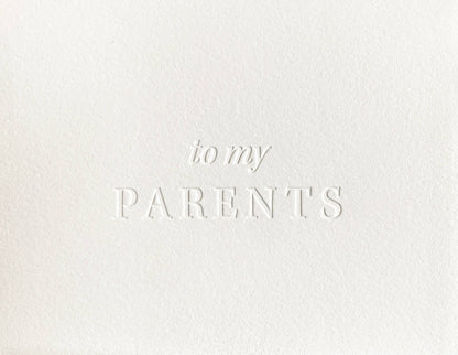 To my Parents Letterpress Card
