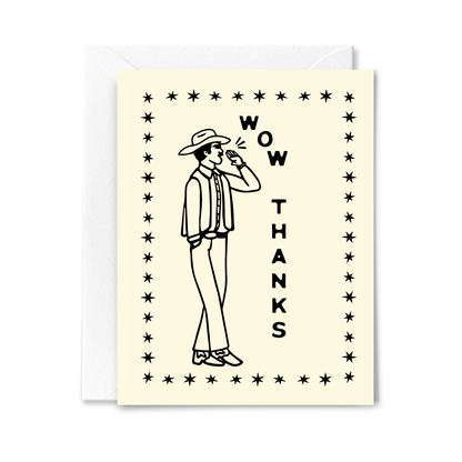 Wow Thanks Cowboy Card