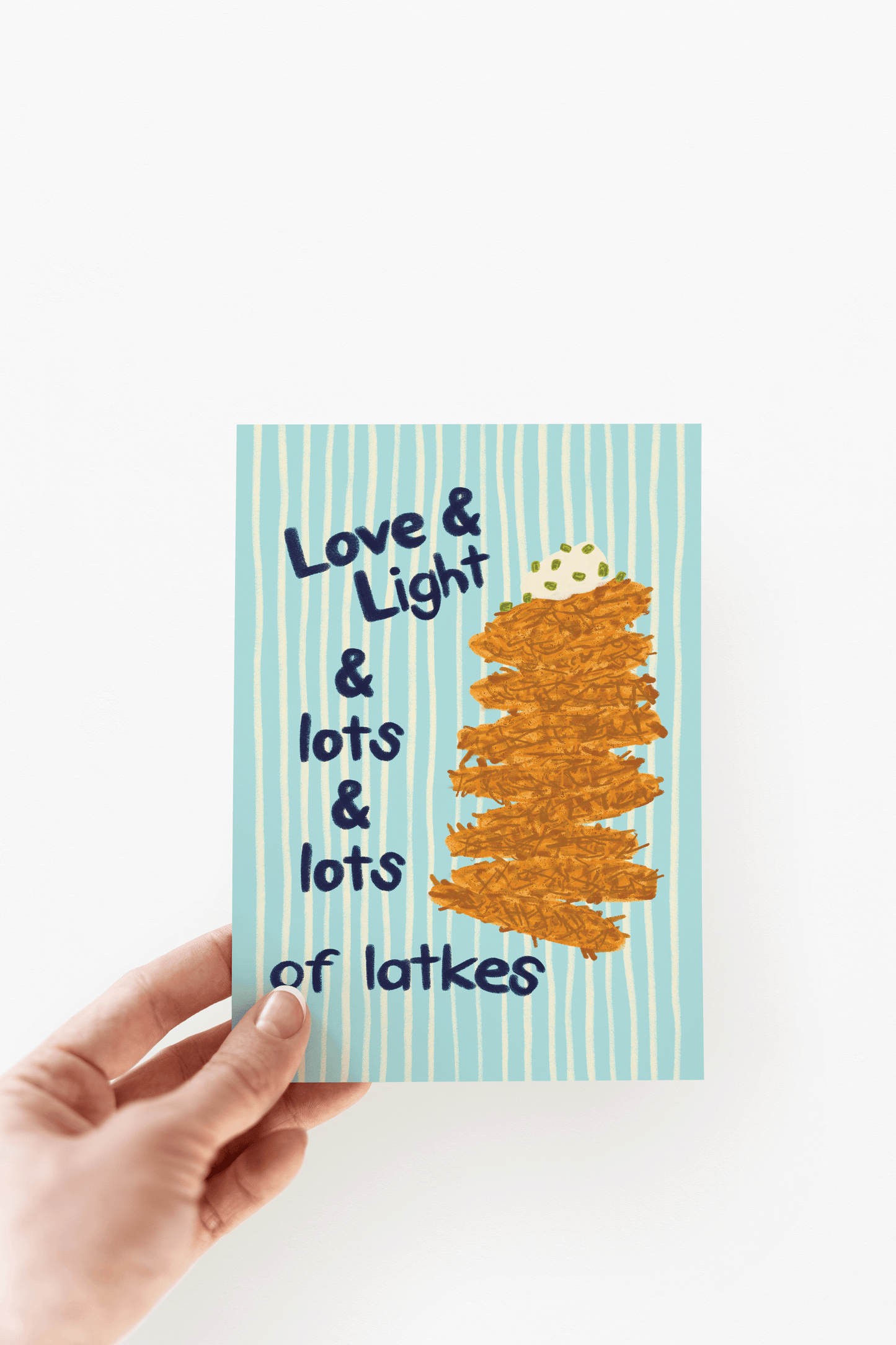 Love & Light & Lots of Latkes Hanukkah Potato Greeting Card