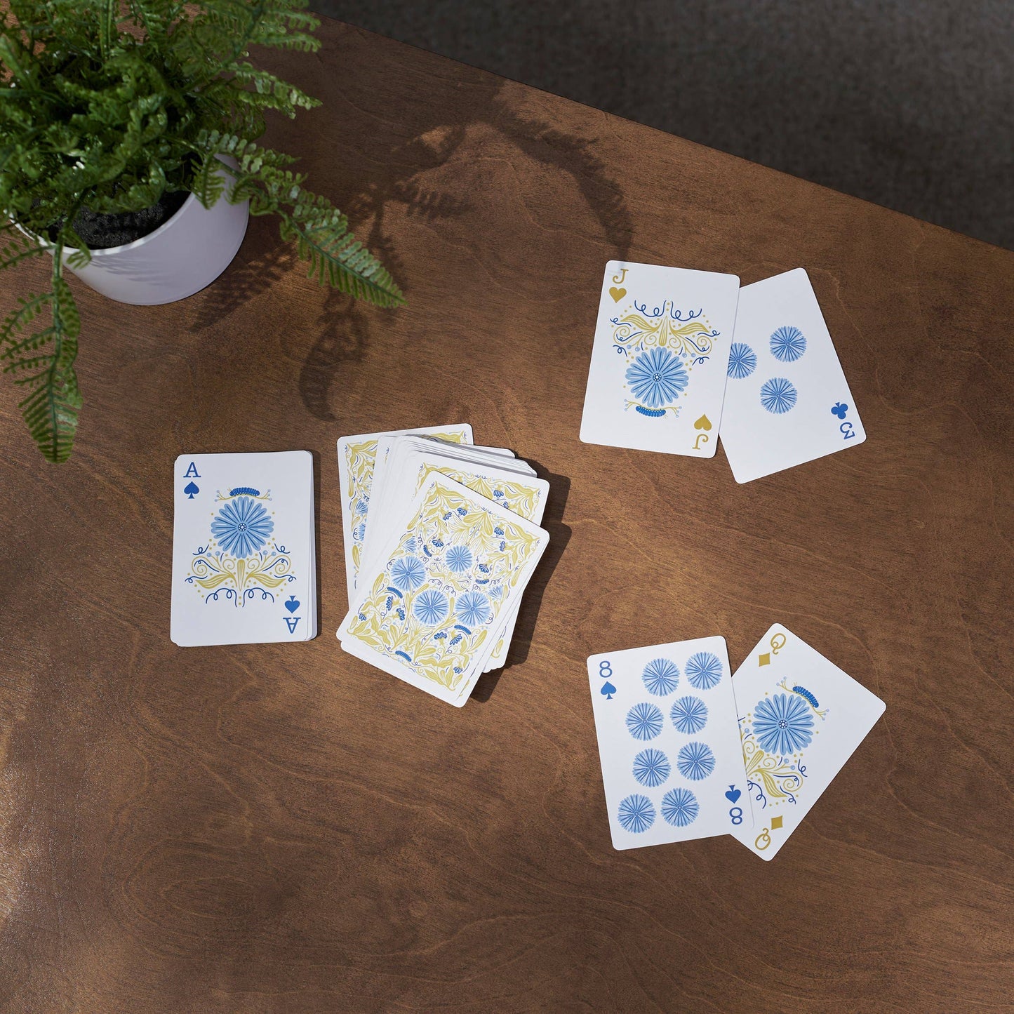 Caterpillar Floral Playing Cards