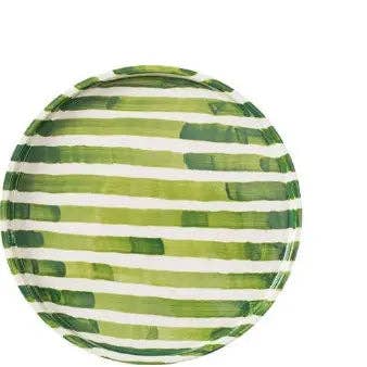Green Striped Plates