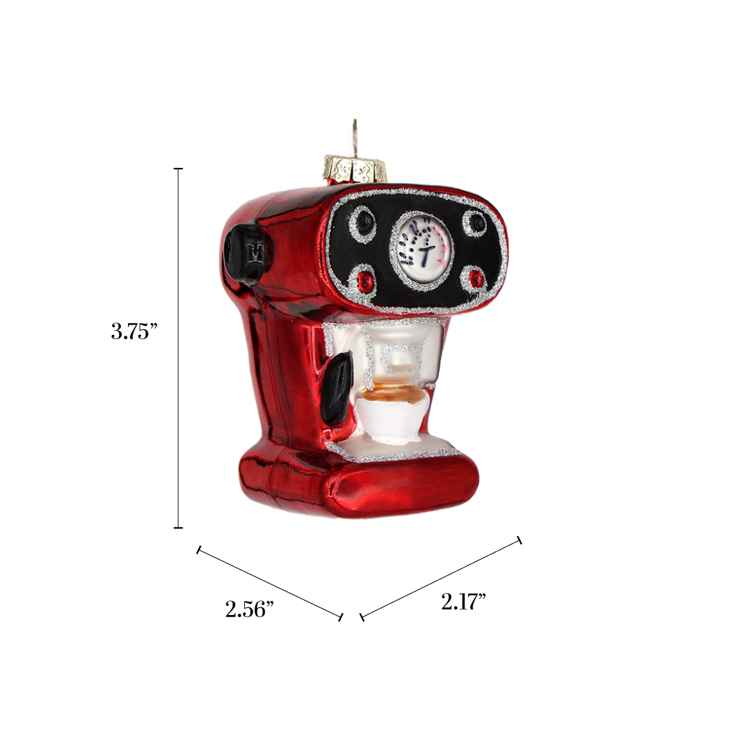 Glass Christmas Ornament Espresso Machine