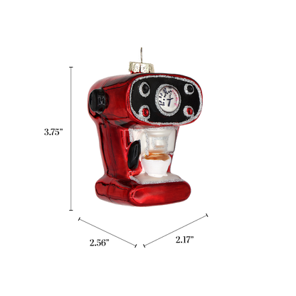 Glass Christmas Ornament Espresso Machine