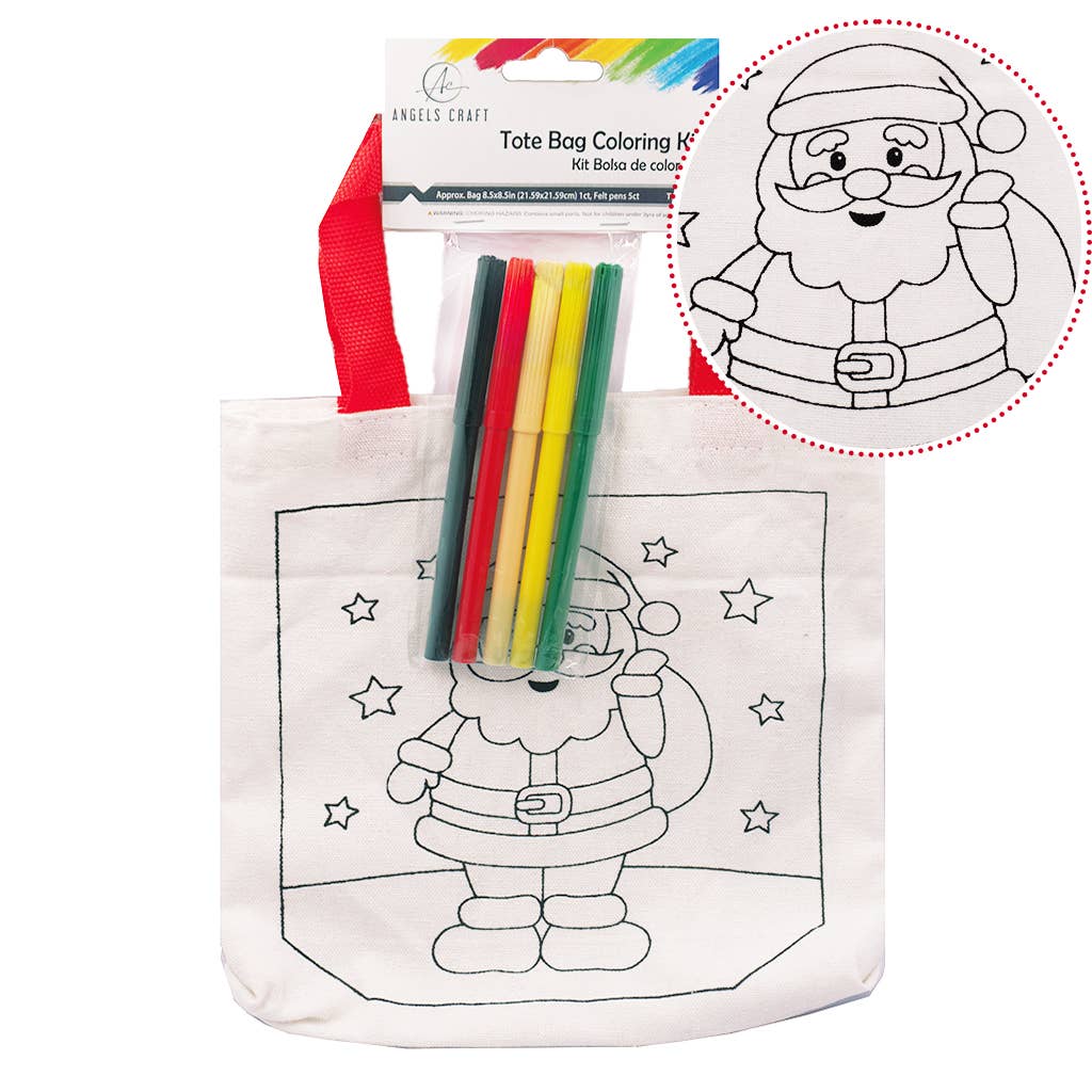 Santa Tote Bag Coloring Kit