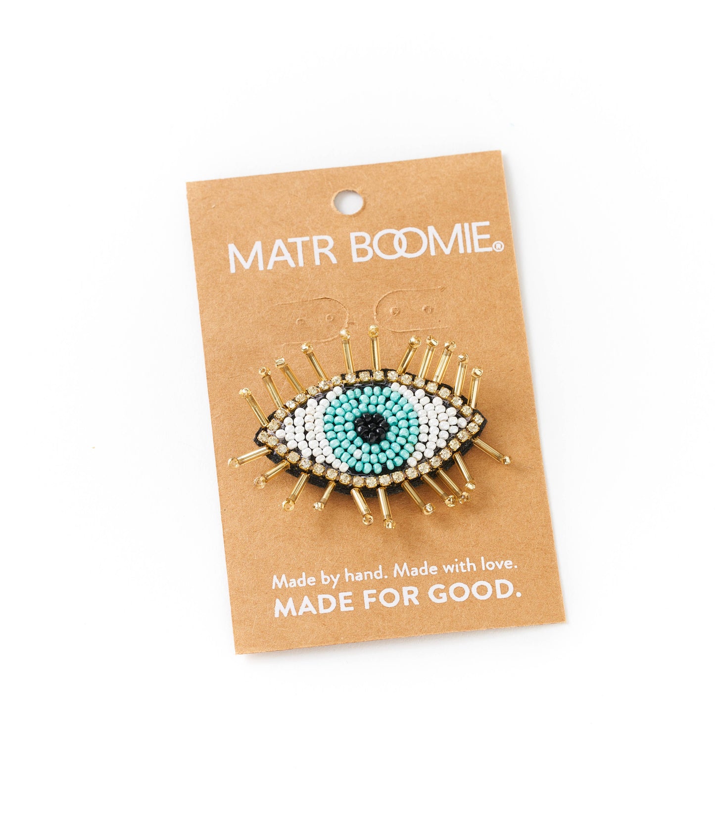 Beaded Evil Eye Brooch Pin