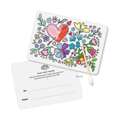 Paint with Water Valentine Cards - Floral