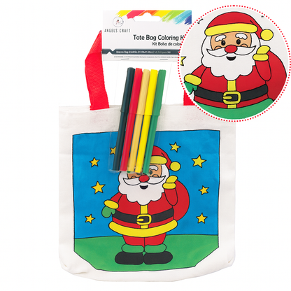 Santa Tote Bag Coloring Kit