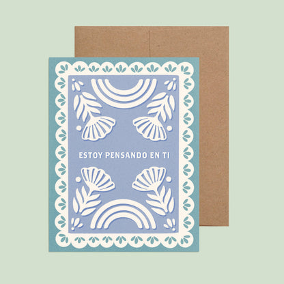 Estoy Pensando En Ti - Papel PicadoSpanish Greeting Card