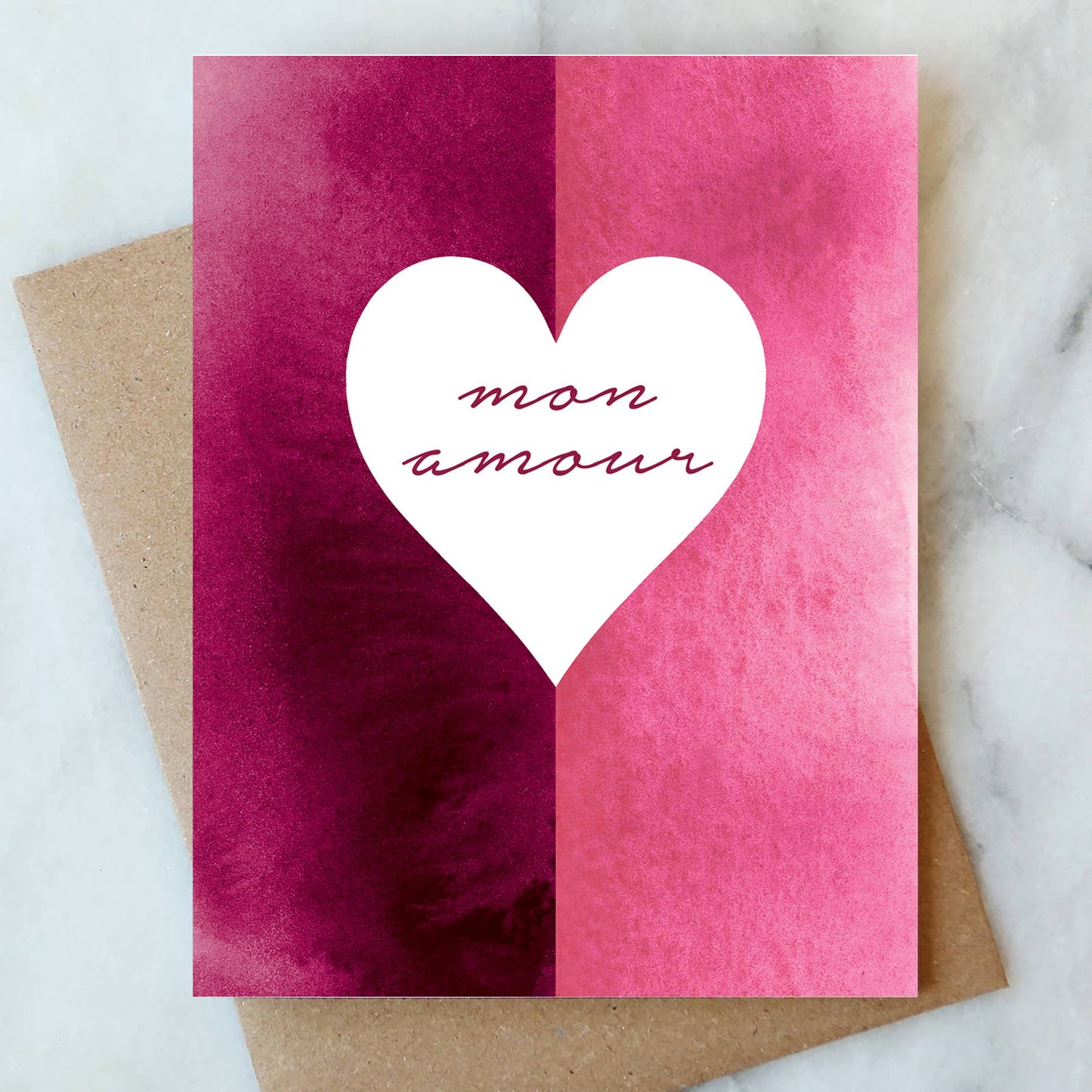 Mon Amour Heart Card | Valentine Love Friendship