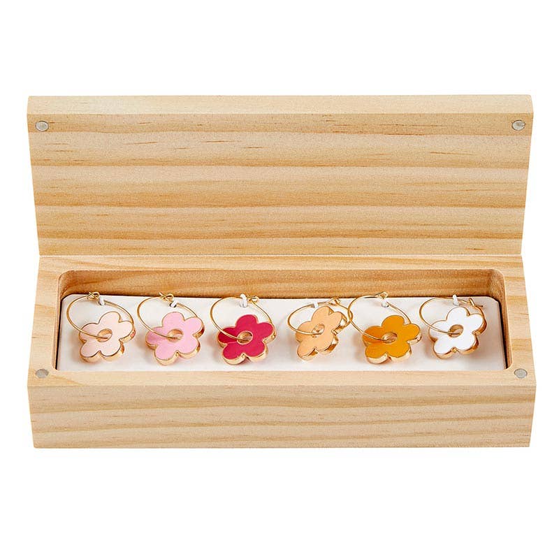 Flower Wine Charms