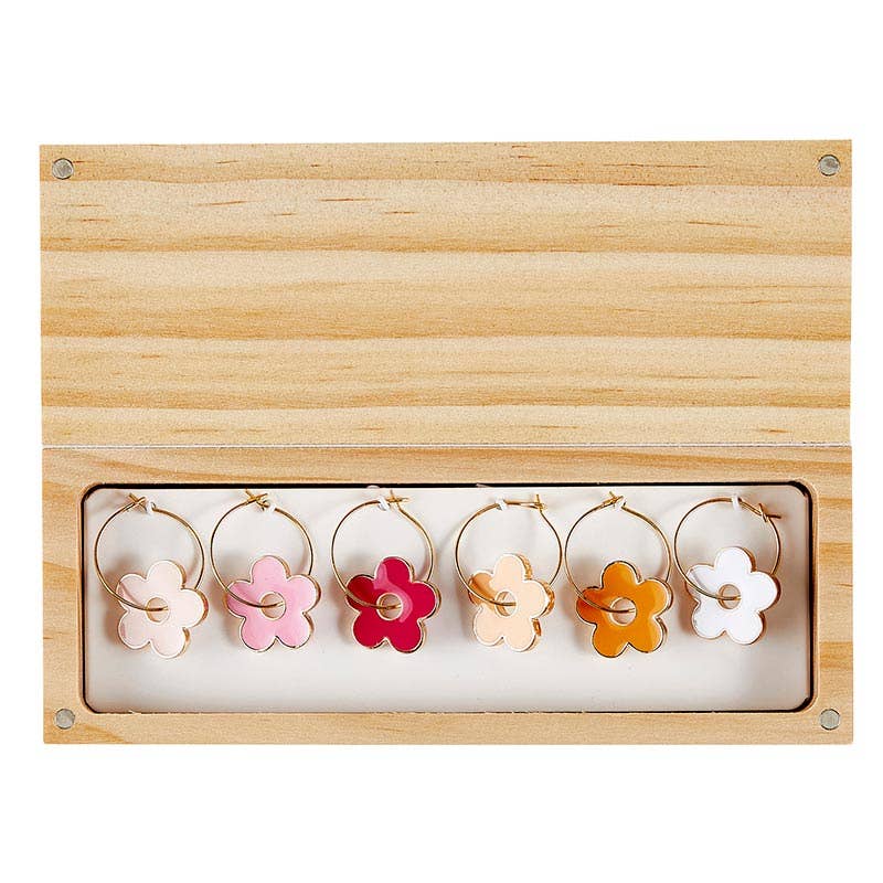 Flower Wine Charms