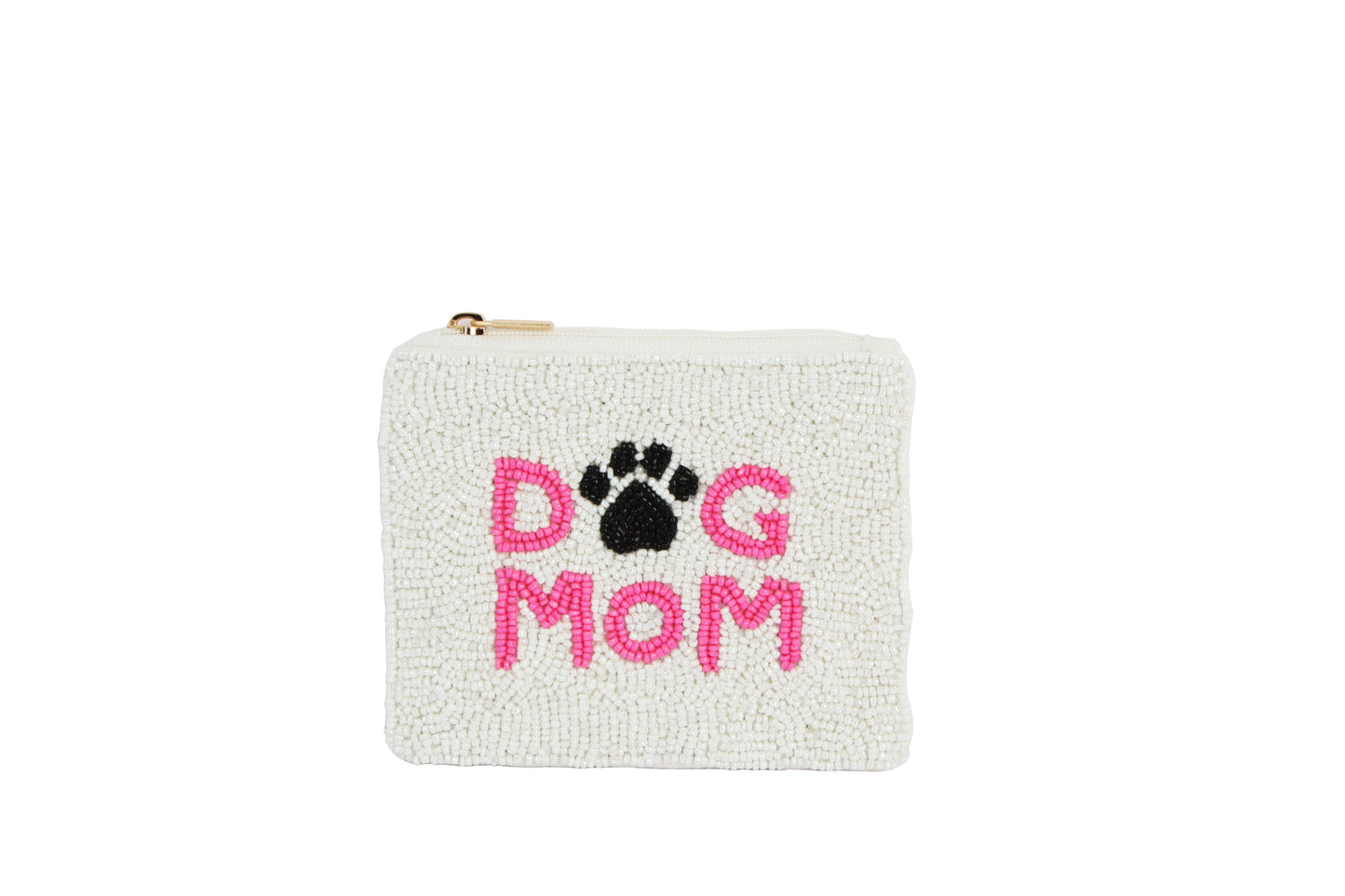 Dog Mom Beaded Coin Purse