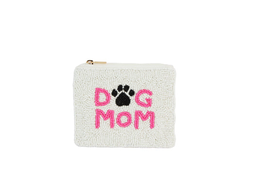 Dog Mom Beaded Coin Purse