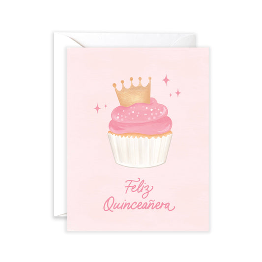 Quinceañera Cupcake |  Feliz Quinceañera Birthday Card