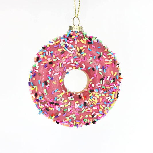 Pink Sprinkles Donut Holiday Ornament