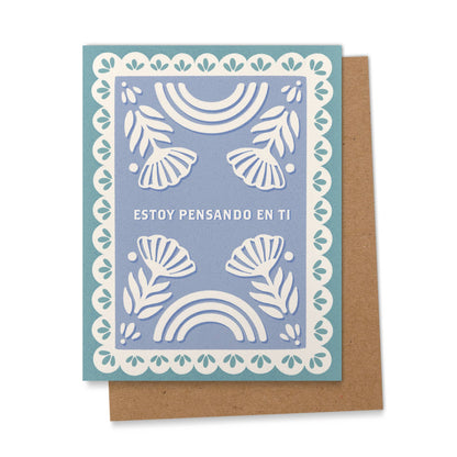 Estoy Pensando En Ti - Papel PicadoSpanish Greeting Card
