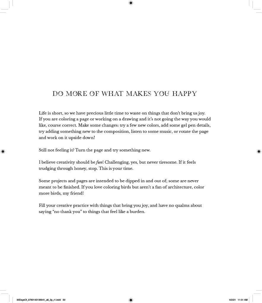 30 Days Of Creativity Coloring Book