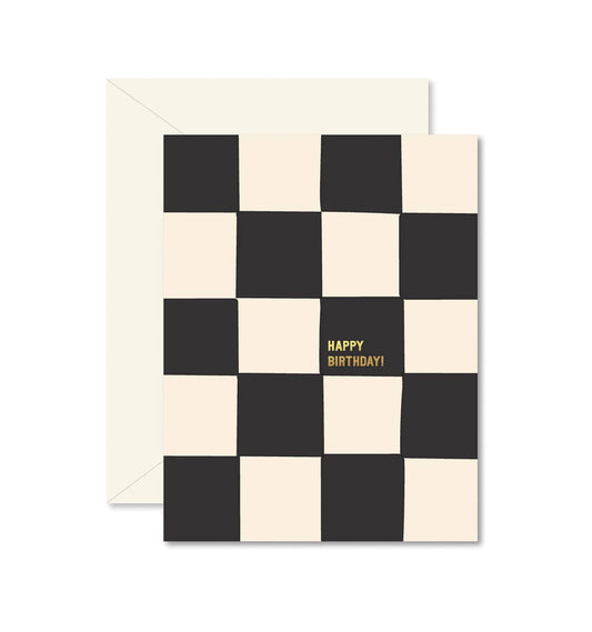 Happy Birthday Checkered Greeting Card