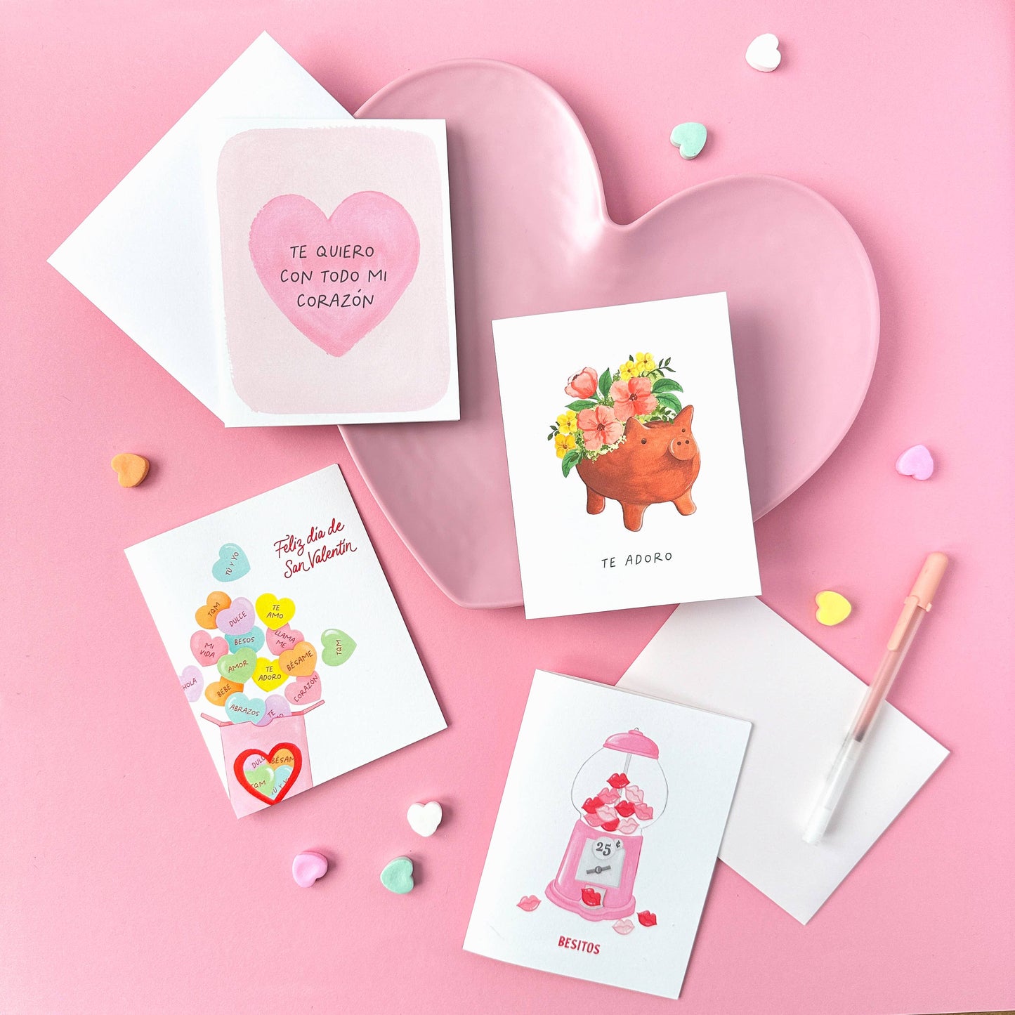 Candy Hearts | Feliz Dia De San Valentin | Spanish Card