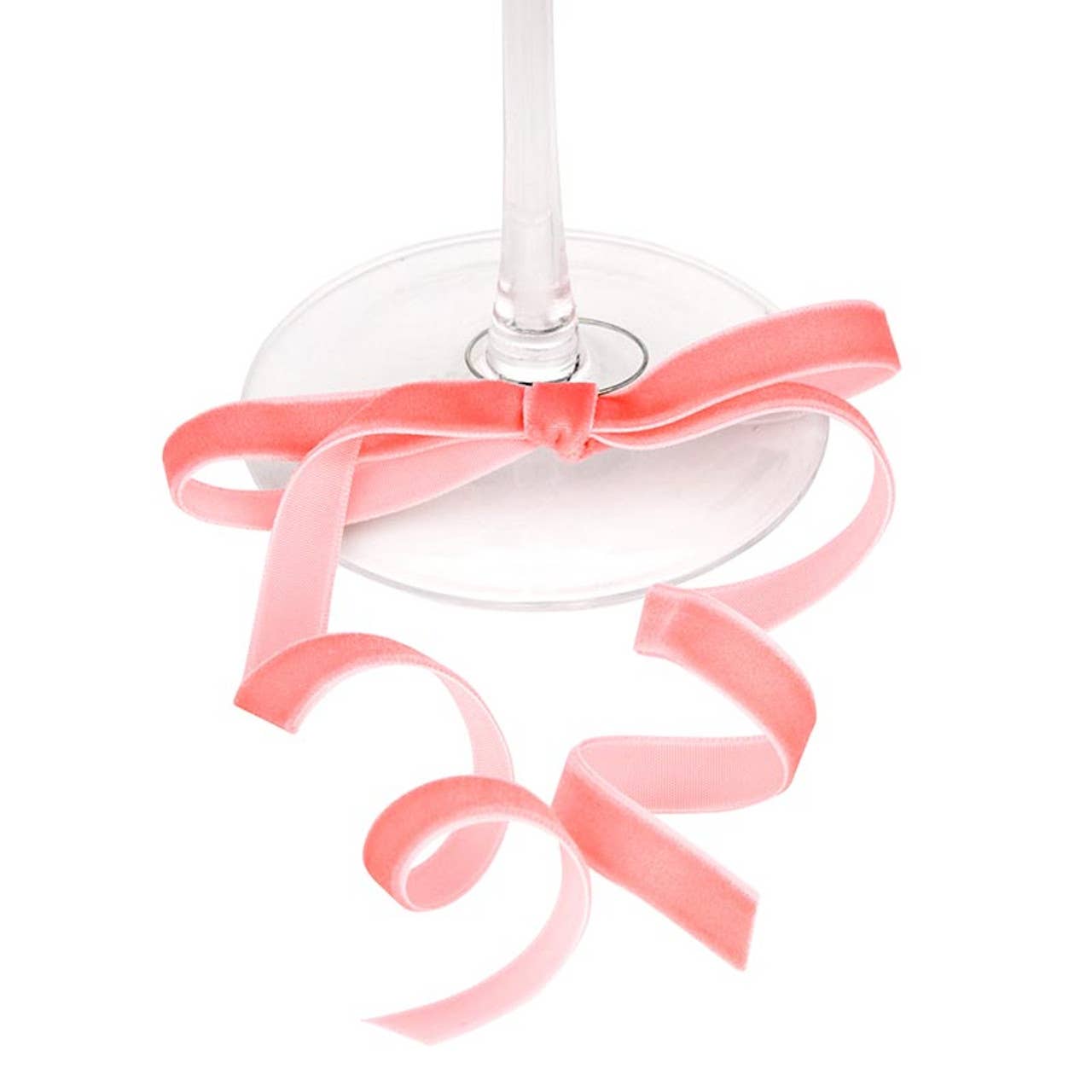 Velvet Bow Wine Charms - Blush