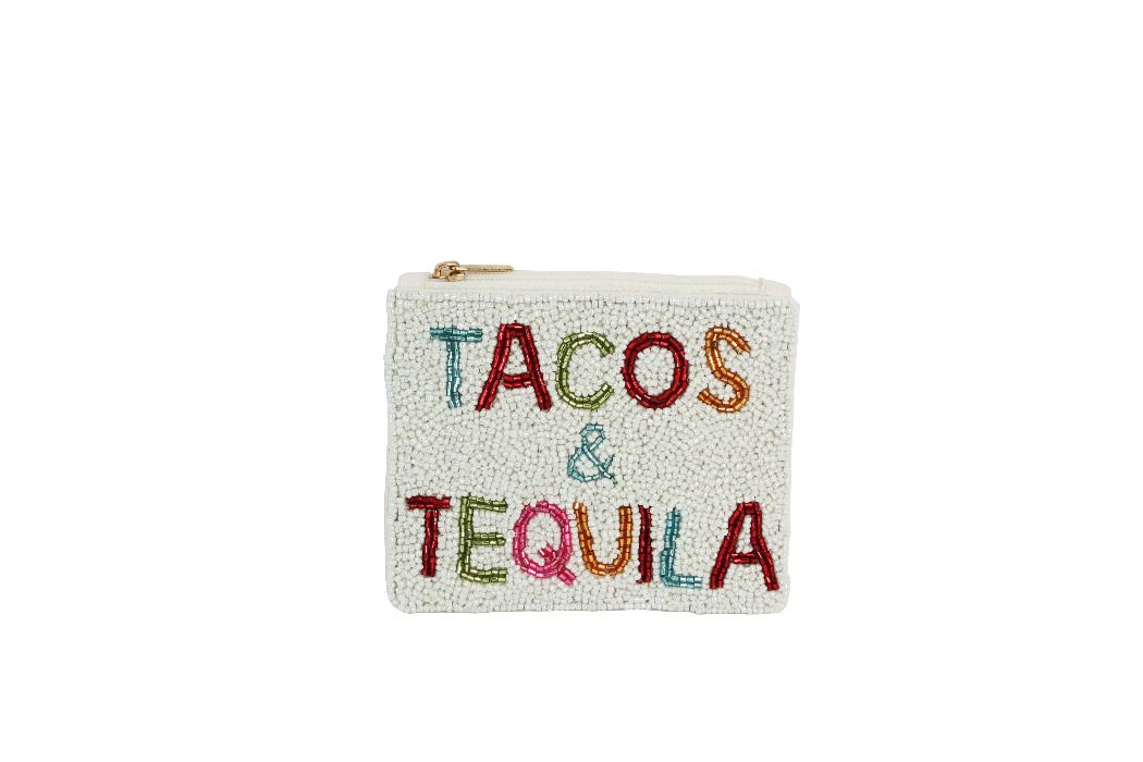 Tacos & Tequila Beaded Coin Purse