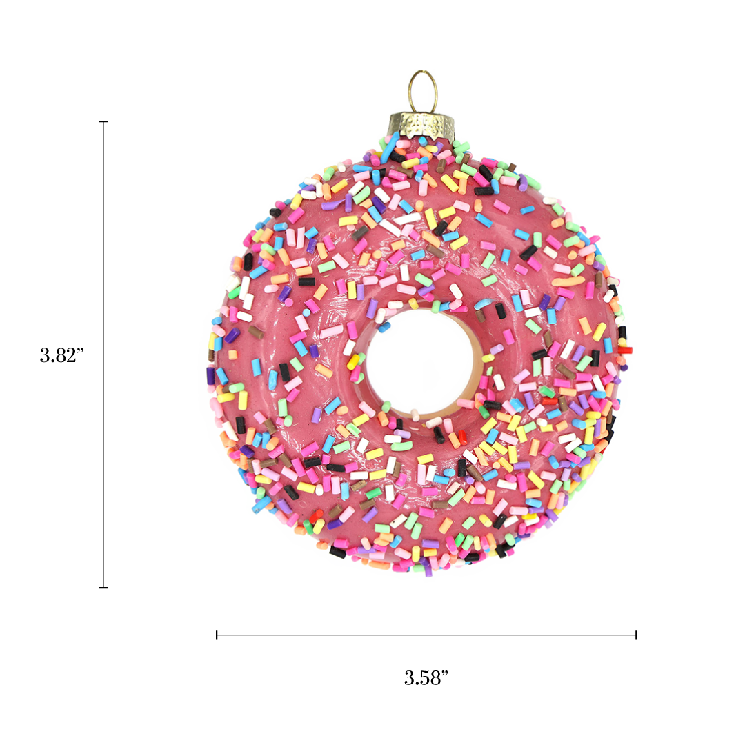 Pink Sprinkles Donut Holiday Ornament