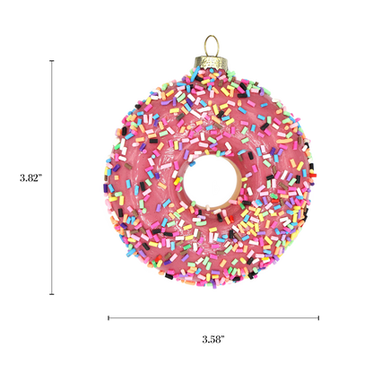 Pink Sprinkles Donut Holiday Ornament