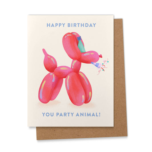 Pink Party Animal Birthday Greeting Card