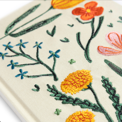 Flower Embroidered Journal / Notebook