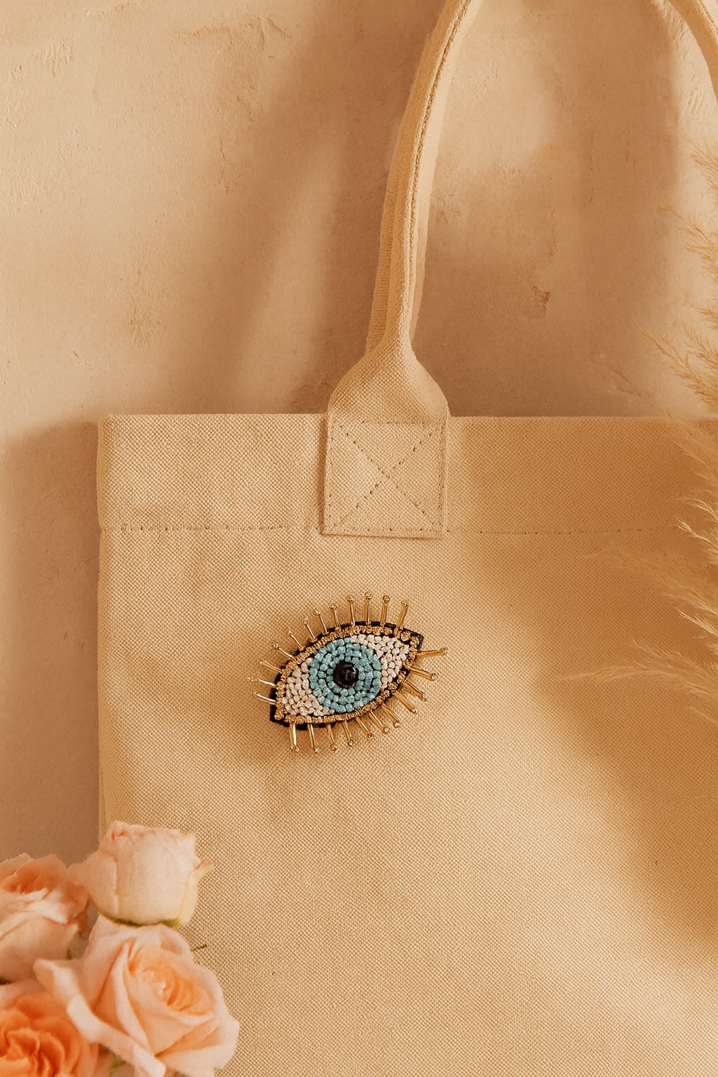 Beaded Evil Eye Brooch Pin