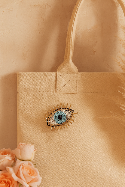 Beaded Evil Eye Brooch Pin