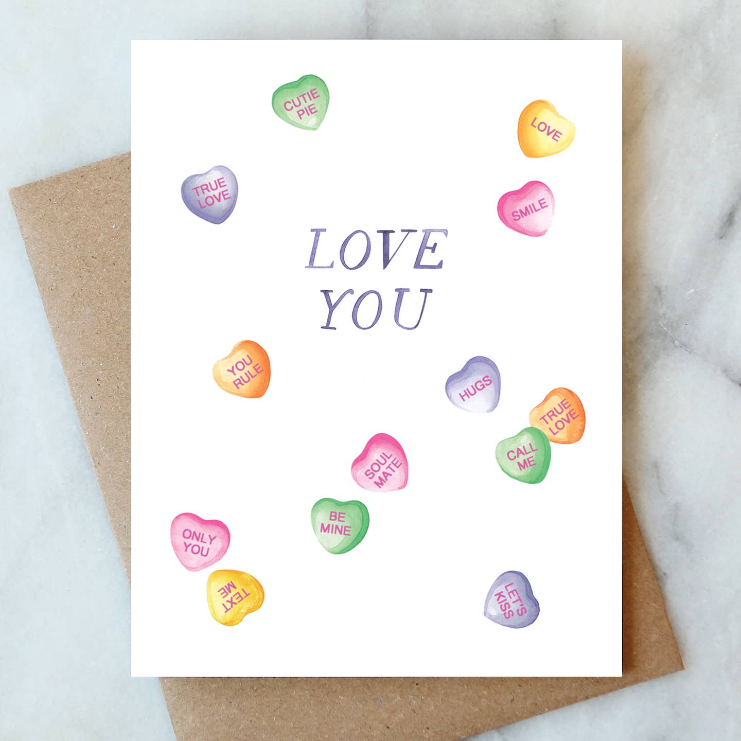 Love you Candy Hearts Love Card