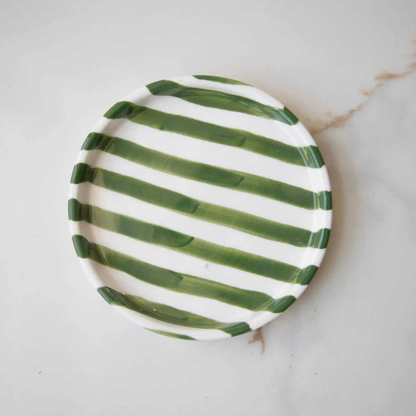 Green Striped Plates