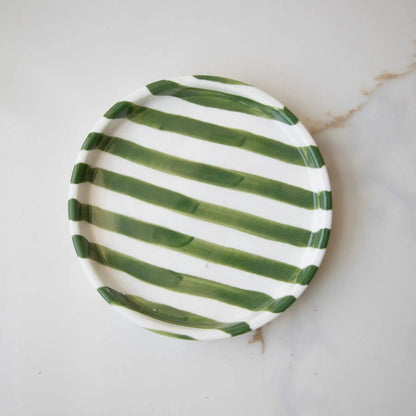 Green Striped Plates