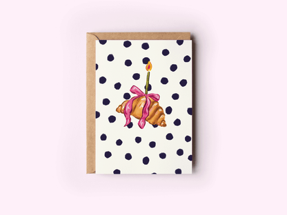 Croissant with Bow Celebration Congratulations Greeting Card