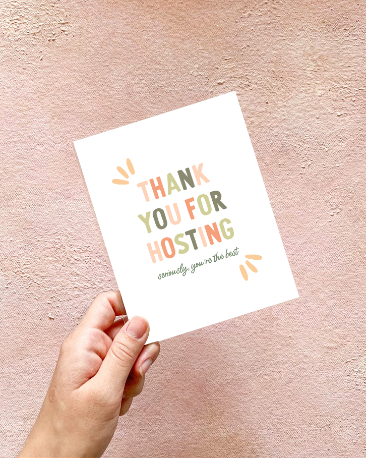 Hosting Thank You Card